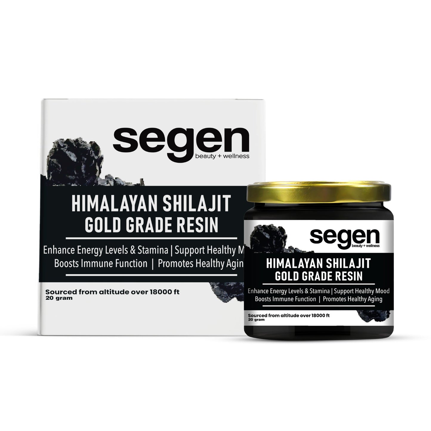 Segen Wellness Himalayan Shilajit Resin – 20g | Natural Energy & Stamina Booster with Pure Fulvic Acid