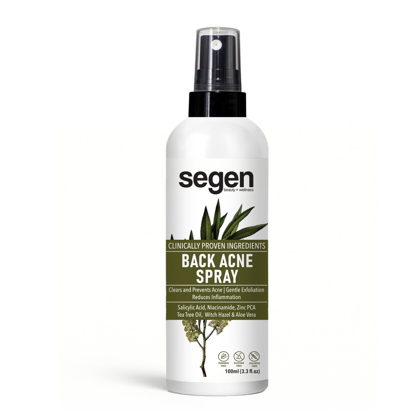 Segen Back Acne Spray 50ml | Salicylic Acid, Niacinamide & Zinc PCA for Clear Skin