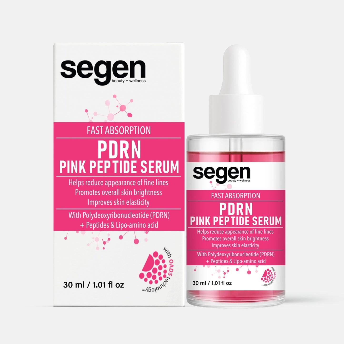 Segen PDRN Pink Peptide Face Serum for brightening and glowing skin