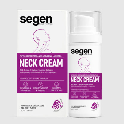 Segen Advanced Firming & Remodeling Neck Cream with Retinol, 5 Peptides, Collagen & Hyaluronic Acid | 50g