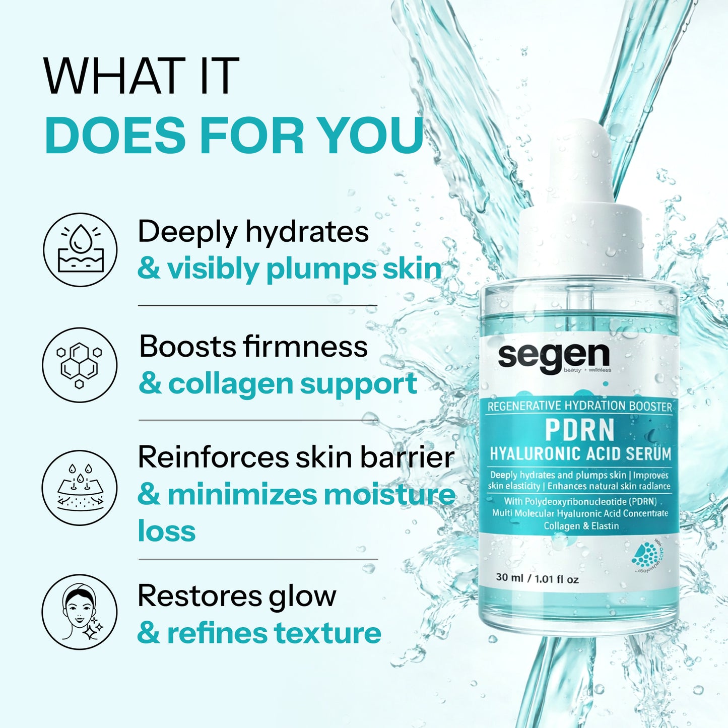Segen PDRN Hyaluronic Acid Face Serum | Deep Hydration