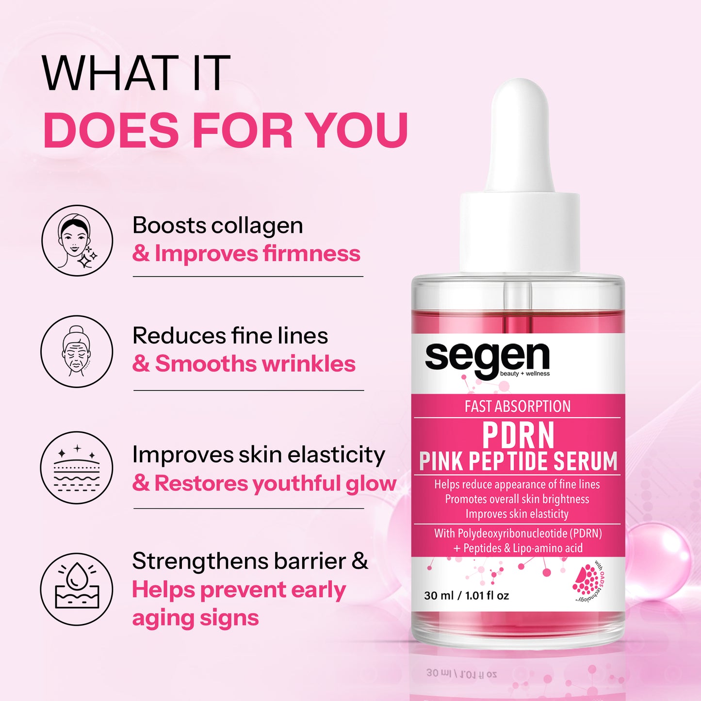 Segen PDRN Pink Peptide Face Serum | Brightening & Glow