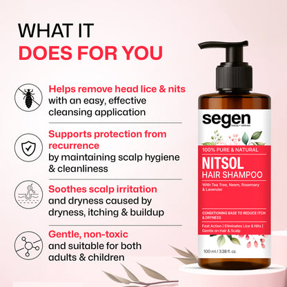 Segen NITSOL Anti-Lice Hair Shampoo | Scalp Comfort