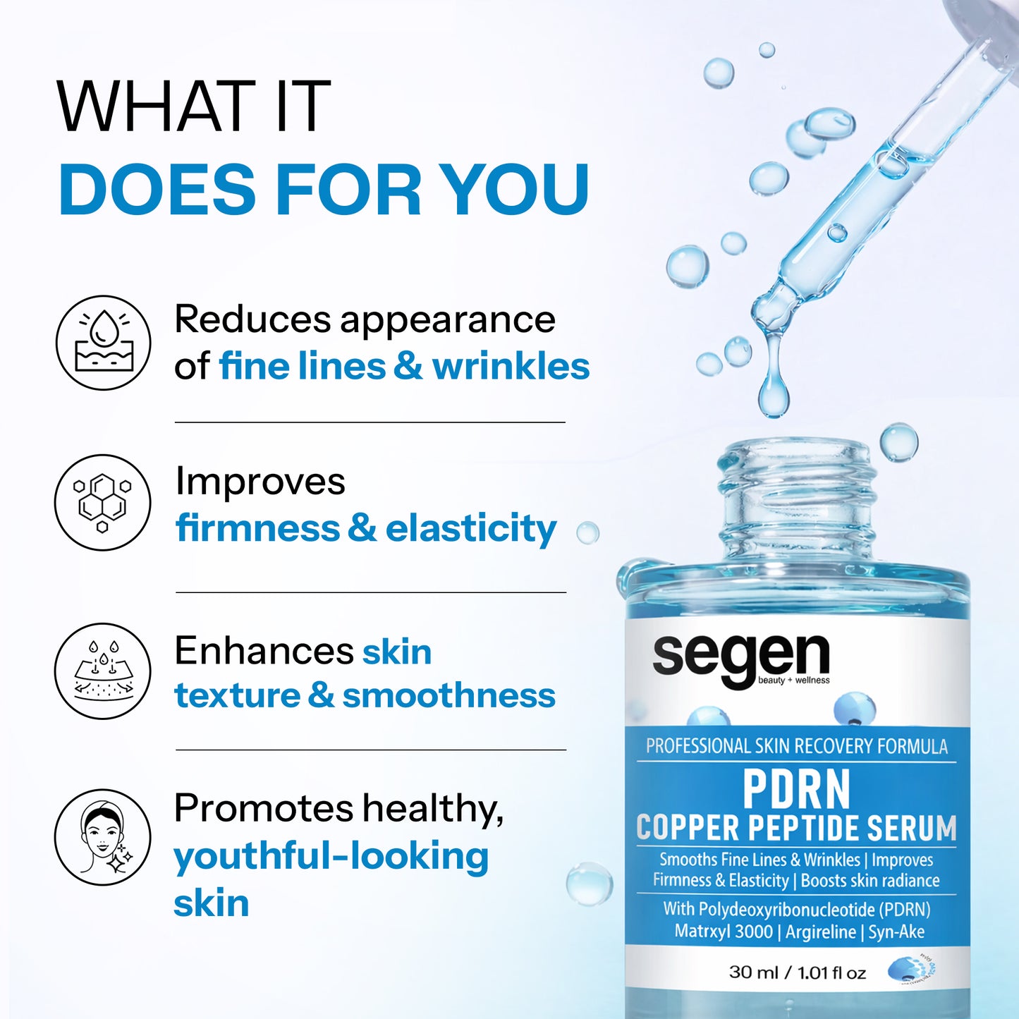 Segen PDRN Copper Peptide Face Serum | Firming & Repair