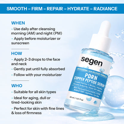 Segen PDRN Copper Peptide Face Serum | Firming & Repair