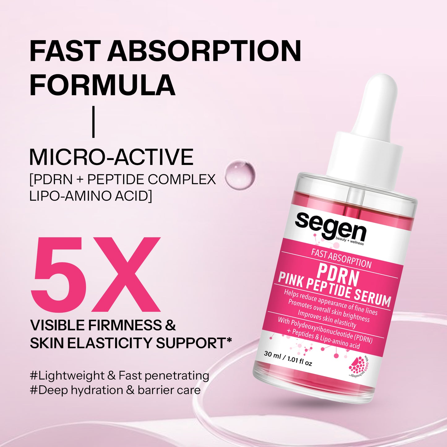 Segen PDRN Pink Peptide Face Serum | Brightening & Glow