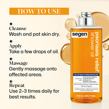 Segen Psoriasis Relief Shower Oil | Dry & Sensitive Skin