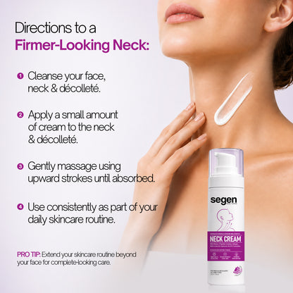 Segen Advanced Firming & Remodeling Neck Cream with Retinol, 5 Peptides, Collagen & Hyaluronic Acid | 50g