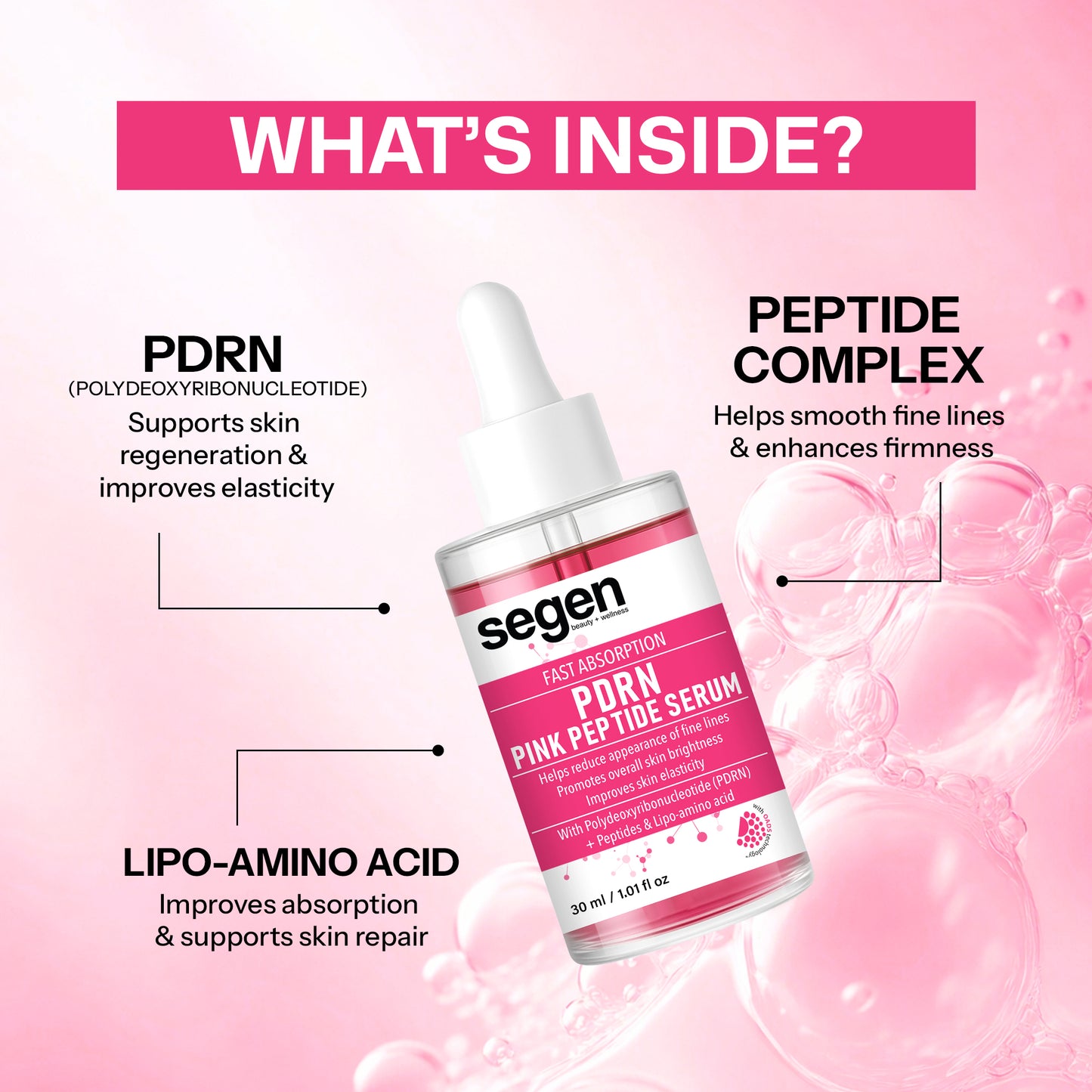 Segen PDRN Pink Peptide Face Serum | Brightening & Glow