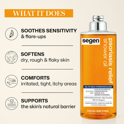 Segen Psoriasis Relief Shower Oil | Dry & Sensitive Skin