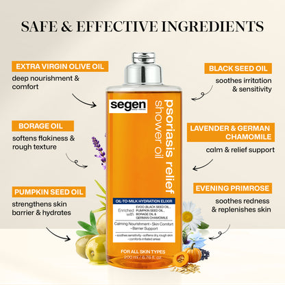 Segen Psoriasis Relief Shower Oil | Dry & Sensitive Skin