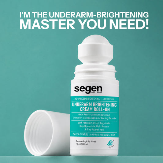 SEGEN Underarm Brightening Cream Roll-On 40ml | Underarm Darkness Care, Skin Tone Evenness & Odour-Causing Bacteria Control