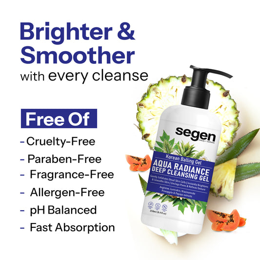 Segen Aqua Radiance Deep Cleansing Gel – Korean Balling Gel for Dead Skin & Tan Removal – 250ml