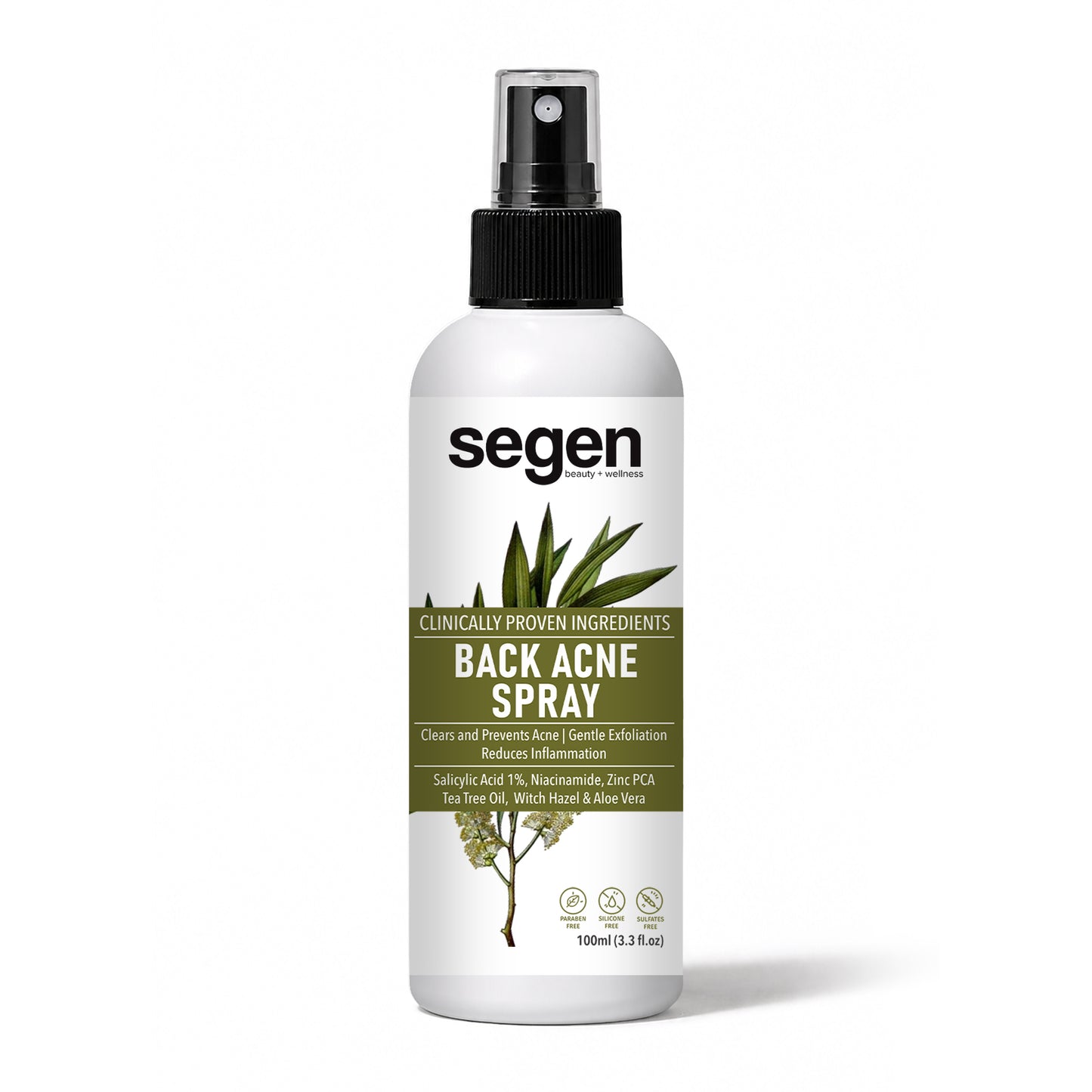 Segen Back Acne Spray 50ml | Salicylic Acid, Niacinamide & Zinc PCA for Clear Skin