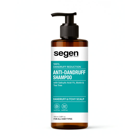 Segen Anti-Dandruff Shampoo with Salicylic Acid 1%, Biotin & Tea Tree | 100% Dandruff Reduction